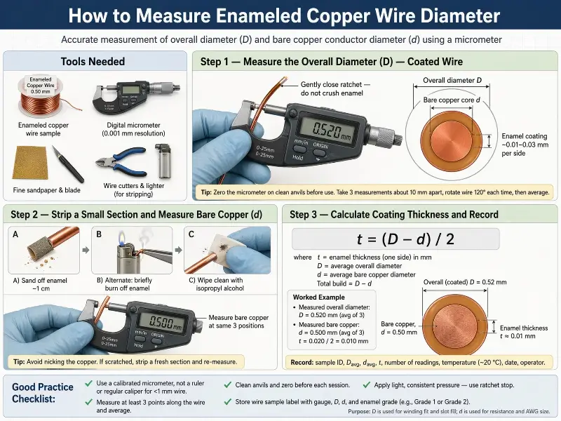 How to Measure Enameled Copper Wire Diameter